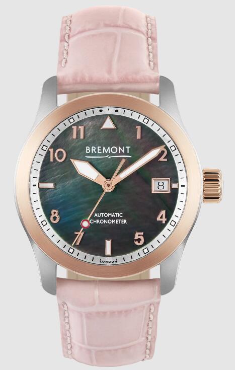 Best Bremont Mayfair Solo Maya Pink leather Strap Replica Watch